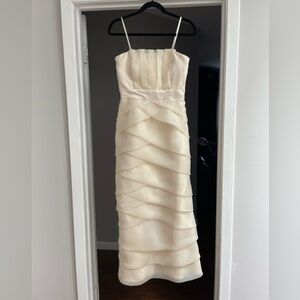 Max and Cleo strapless tiered cream chiffon maxi dress